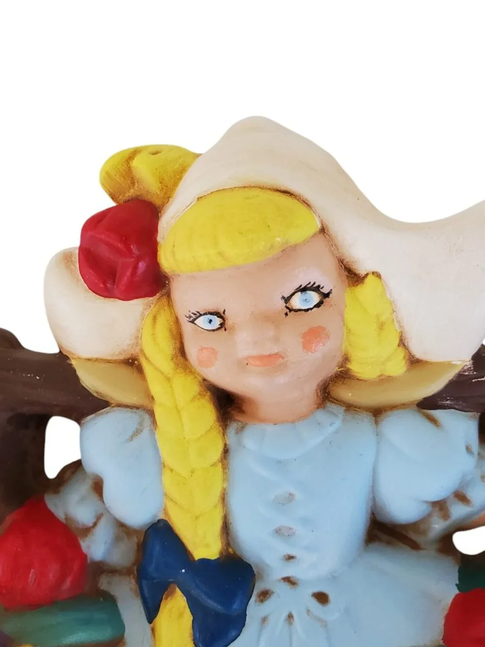 Dutch Boy & Girl Wall Art Hanging Decor Chalk Hand Painted Hobbyist Signed 6